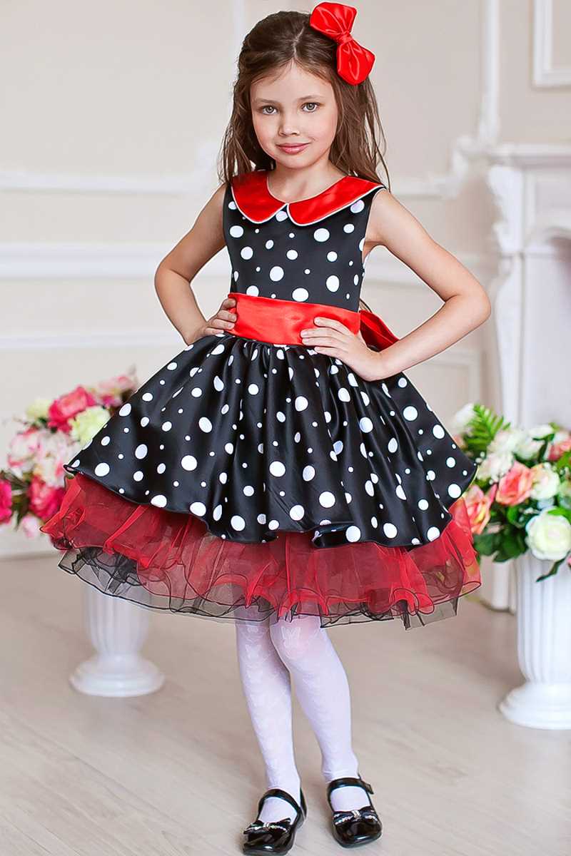 Платье детское черное с красным