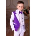 Детский нарядный костюм для мальчика белый с фиолетовым
