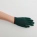 Перчатки на 5 пальцев к платью для девочки темно-зеленые