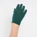 Перчатки на 5 пальцев к платью для девочки темно-зеленые