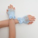 Перчатки митенки к платью для девочки голубые мини