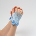 Перчатки митенки к платью для девочки голубые мини