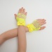 Перчатки митенки к платью для девочки желтые мини