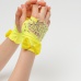 Перчатки митенки к платью для девочки желтые мини