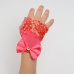 Перчатки митенки к платью для девочки коралловые мини
