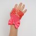 Перчатки митенки к платью для девочки коралловые мини