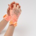 Перчатки митенки к платью для девочки персиковые мини
