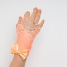 Перчатки митенки к платью для девочки персиковые мини