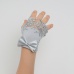 Перчатки митенки к платью для девочки серые мини