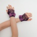 Перчатки митенки к платью для девочки темно-фиолетовые мини