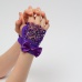 Перчатки митенки к платью для девочки ярко-фиолетовые мини
