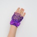 Перчатки митенки к платью для девочки ярко-фиолетовые мини
