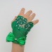 Перчатки митенки к платью для девочки ярко-зеленые мини