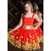 Коктейльное платье детское  красное с золотом