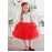 Праздничное платье для девочки молочное с красным