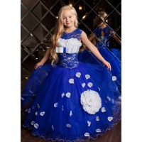 Праздничное платье для девочки синее