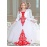 Нарядное платье для девочки белое с красным