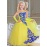 Бальное платье для девочки желтое с синим