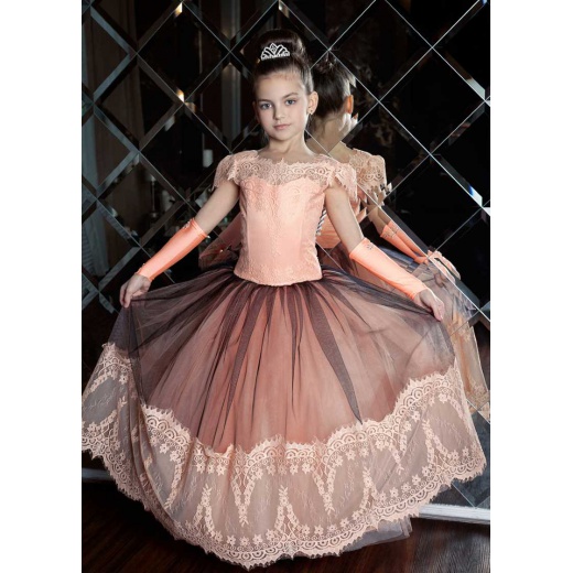 Детское платье персиковое для девочки