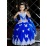 Вечернее платье с бабочками для девочки синее с белым
