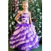 Длинное праздничное платье для девочки фиолетовое с розовым