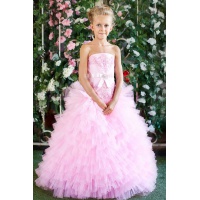 Пышное платье для девочки розовое