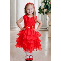 Нарядное красное платье для маленькой принцессы