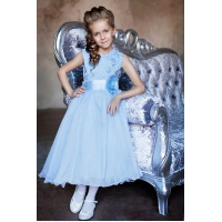 Пышное голубое платье для маленькой принцессы