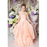 Праздничное платье для принцессы персиковое