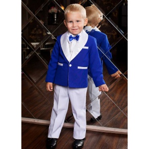 Смокинг костюм для мальчика синий с белым
