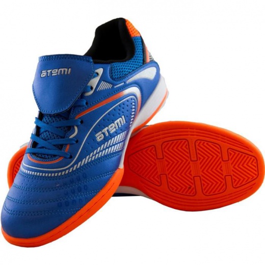 Футбольные бутсы Atemi, цвет оранжево-голубой, синтетическая кожа, размер 30