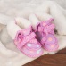 Тапочки меховые для девочки, размер 19,5 (сиреневый горошек, розовая окантовка)